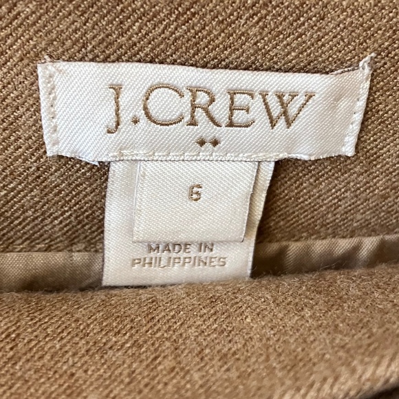 J.Crew Camel Wool Blend Wrap Mini Skirt – Size 6 | Classic Preppy Fall Style - Picture 7 of 8